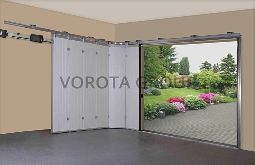Откатные ворота белые горизонтальные 2500x2000